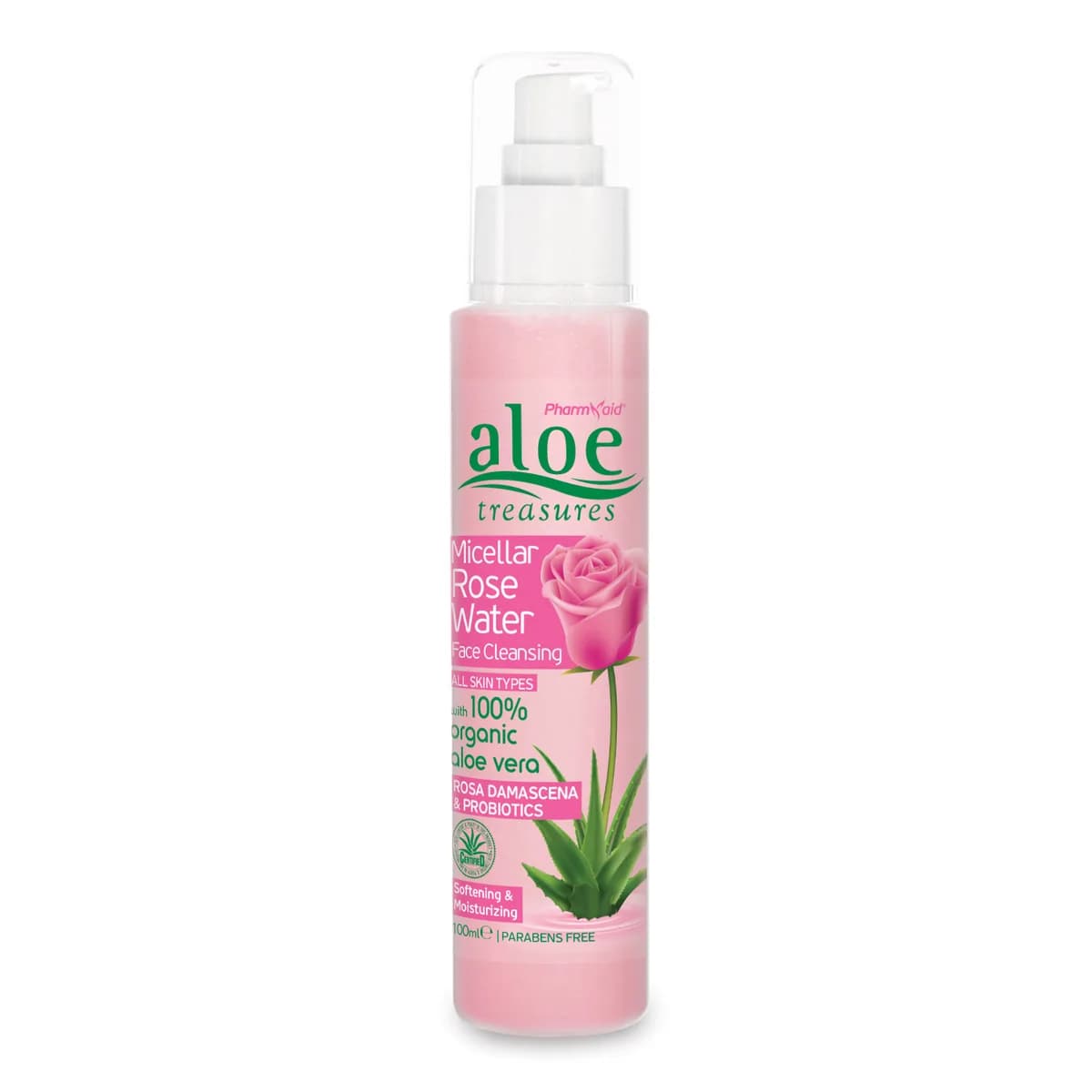 Aloe Treasures Čistící micelární voda s aloe vera a extraktem z růže (100 ml)